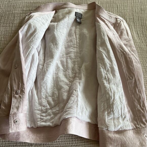 Sigrid Olsen Women Jacket Size 8 Pink Silk Button Snaps Barbie Beach Vacation - Picture 3 of 15